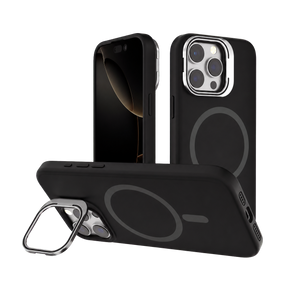 Luxe Silicone Camera Stand Case for iPhone 17 Pro Max
