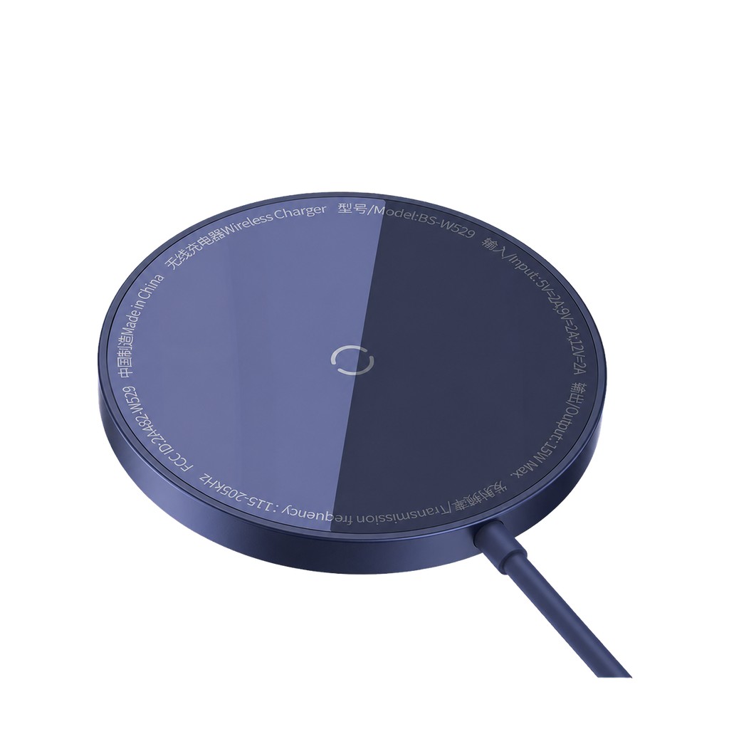 Baseus Simple Mini3 Black wireless charger angled view