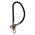 Black rope phone wrist strap with metal clasp