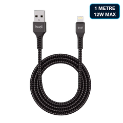 Budi 1m USB-A to Lightning Braided Cable – 12W