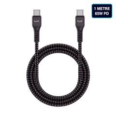 Budi 1m USB-C to USB-C Braided Cable – 65W PD