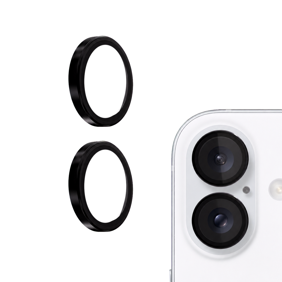 Black 2 Piece Individual Camera Lens Protector for iPhone 15 / 15 Plus — product view