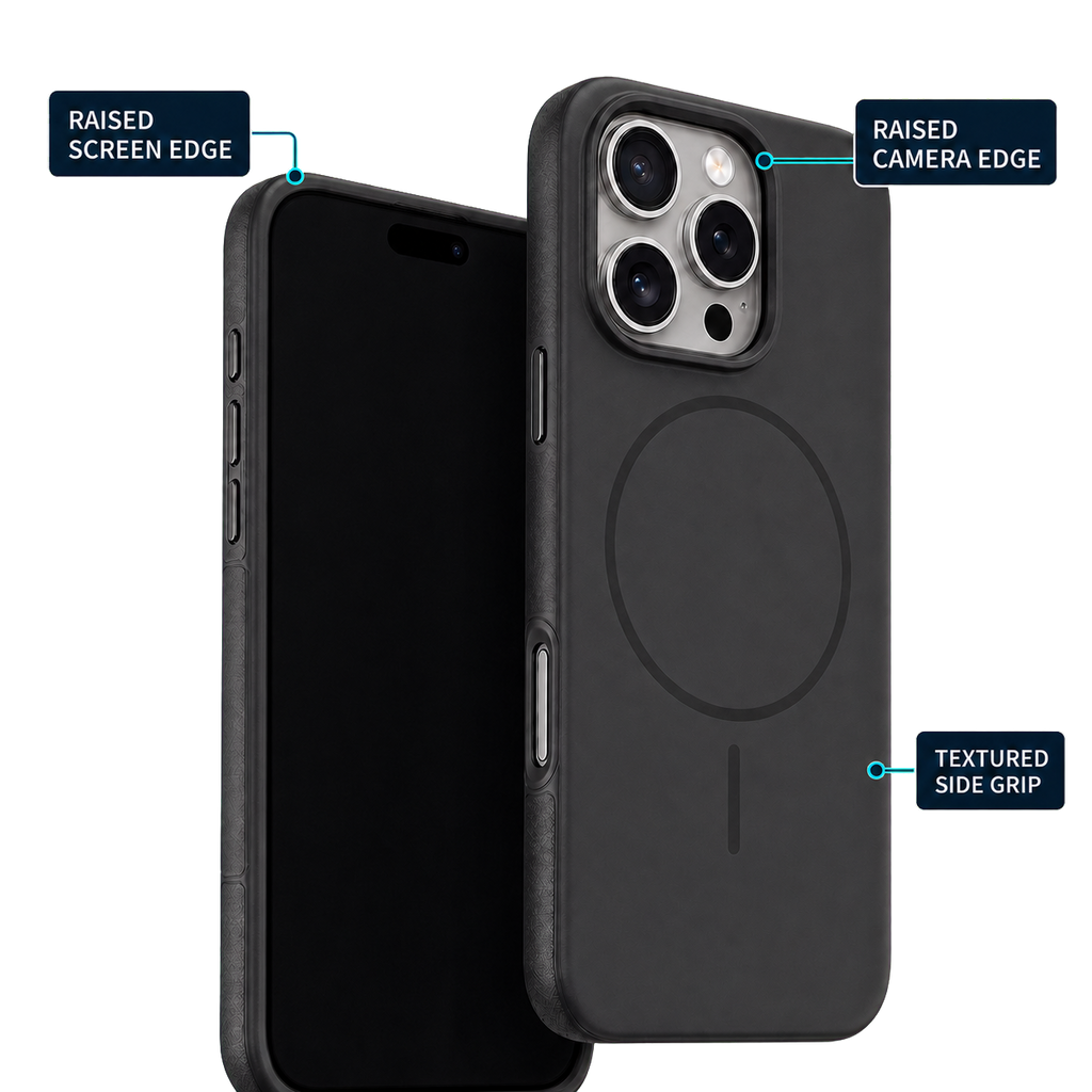 Elevate Grip Case for Galaxy S26 Ultra — raised screen and camera edges with textured side grip