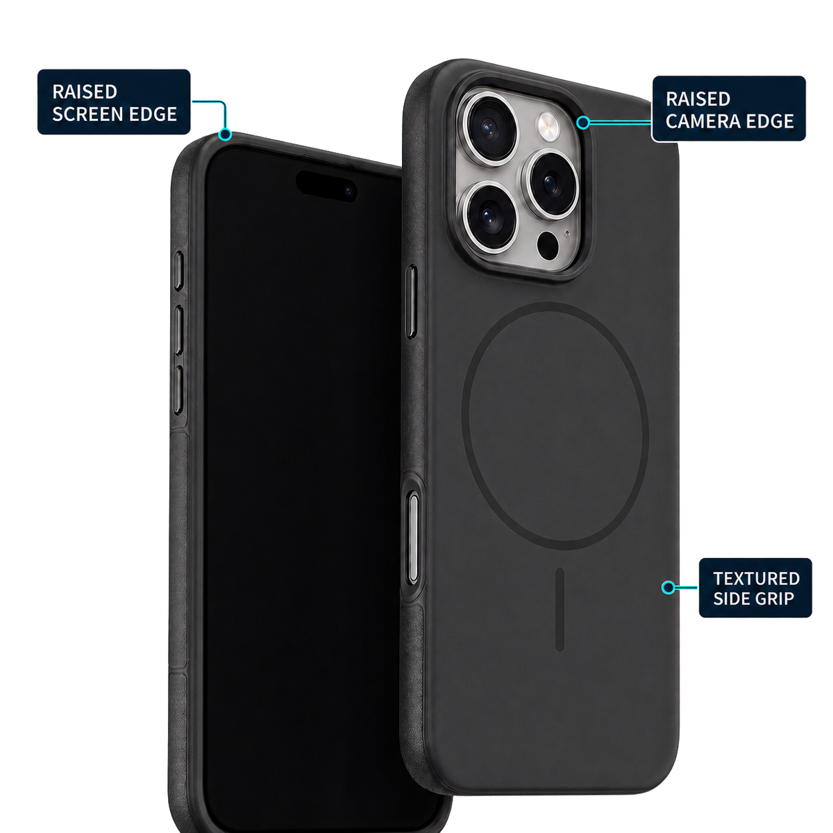 Elevate Grip Case for Galaxy S26 Ultra — raised screen and camera edges with textured side grip