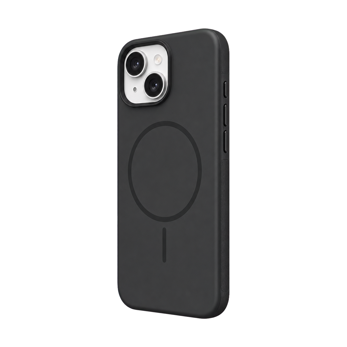 Black Elevate Grip Case for iPhone 15 Plus — upright product view
