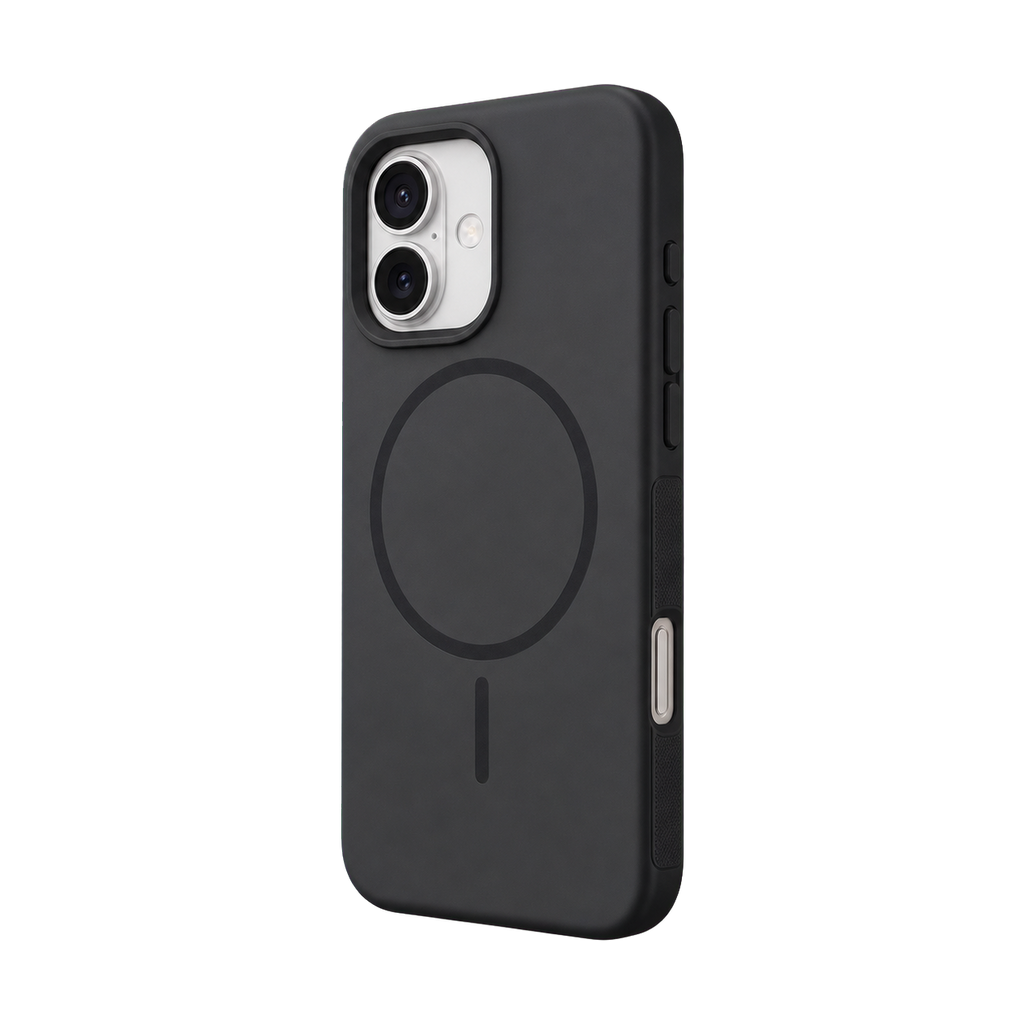 Black Elevate Grip Case for iPhone 16 Plus — upright product view