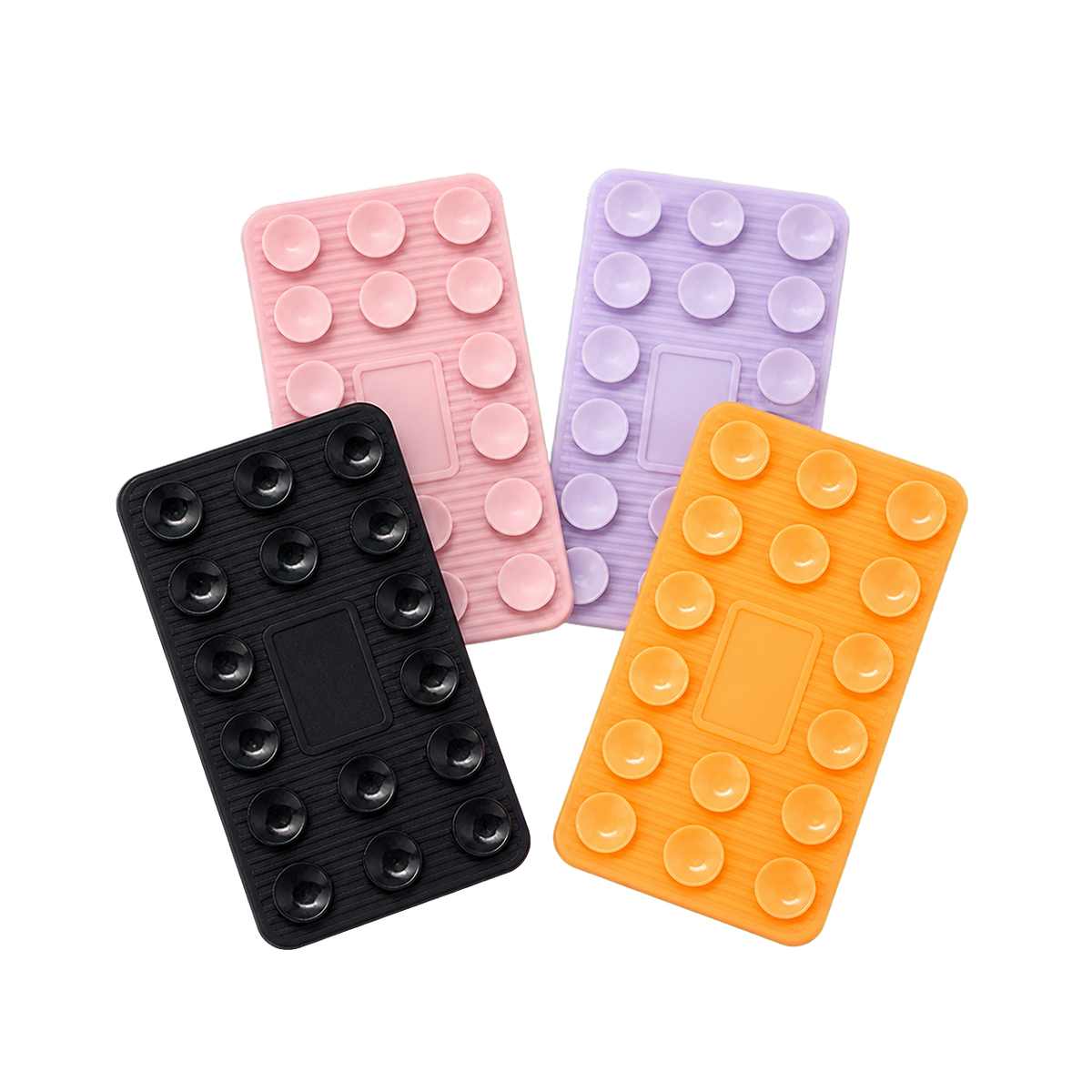 FlexMate Multi-Function Suction Phone Stand in Black, Orange, Pink Sand and Light Purple