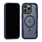 Blue Fortress Case for iPhone 16 Pro Max — front and rear views