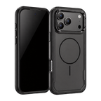 Black Fortress Case for iPhone 17 Pro Max — front and rear views