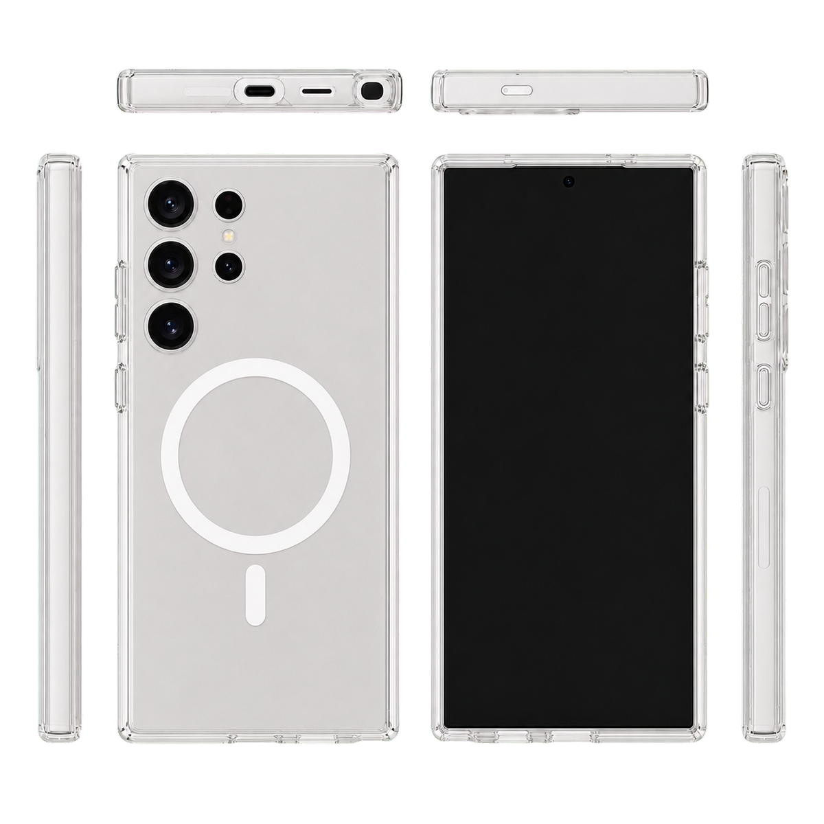 Impact Clear Case for Galaxy S24 Ultra — six-view product overview