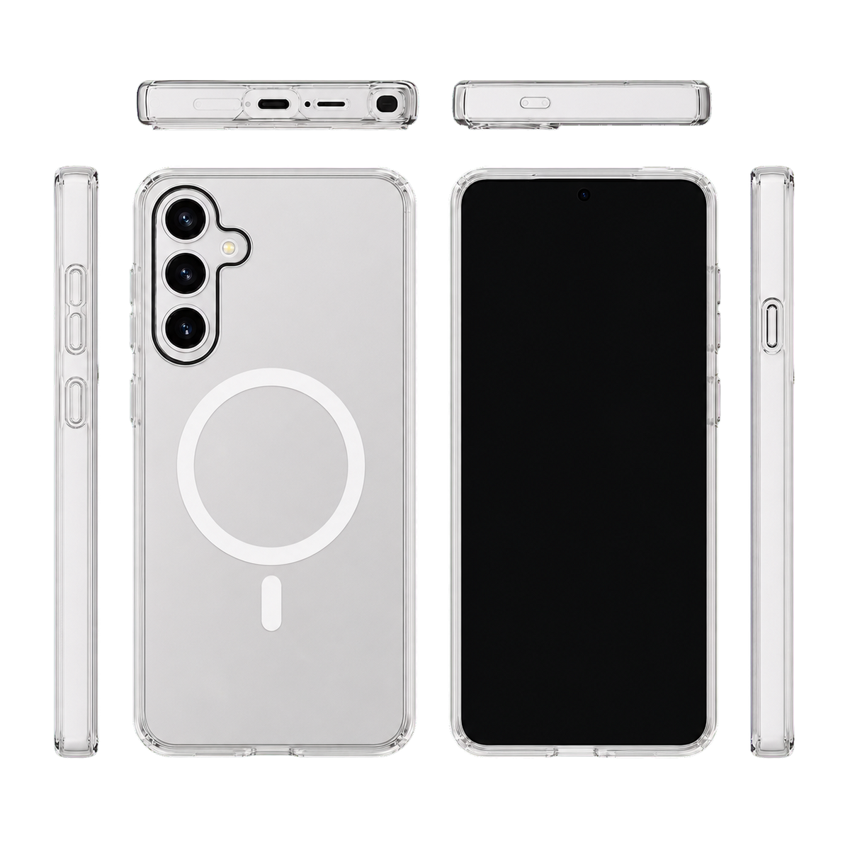 Impact Clear Case for Galaxy S25+ — six-view product overview