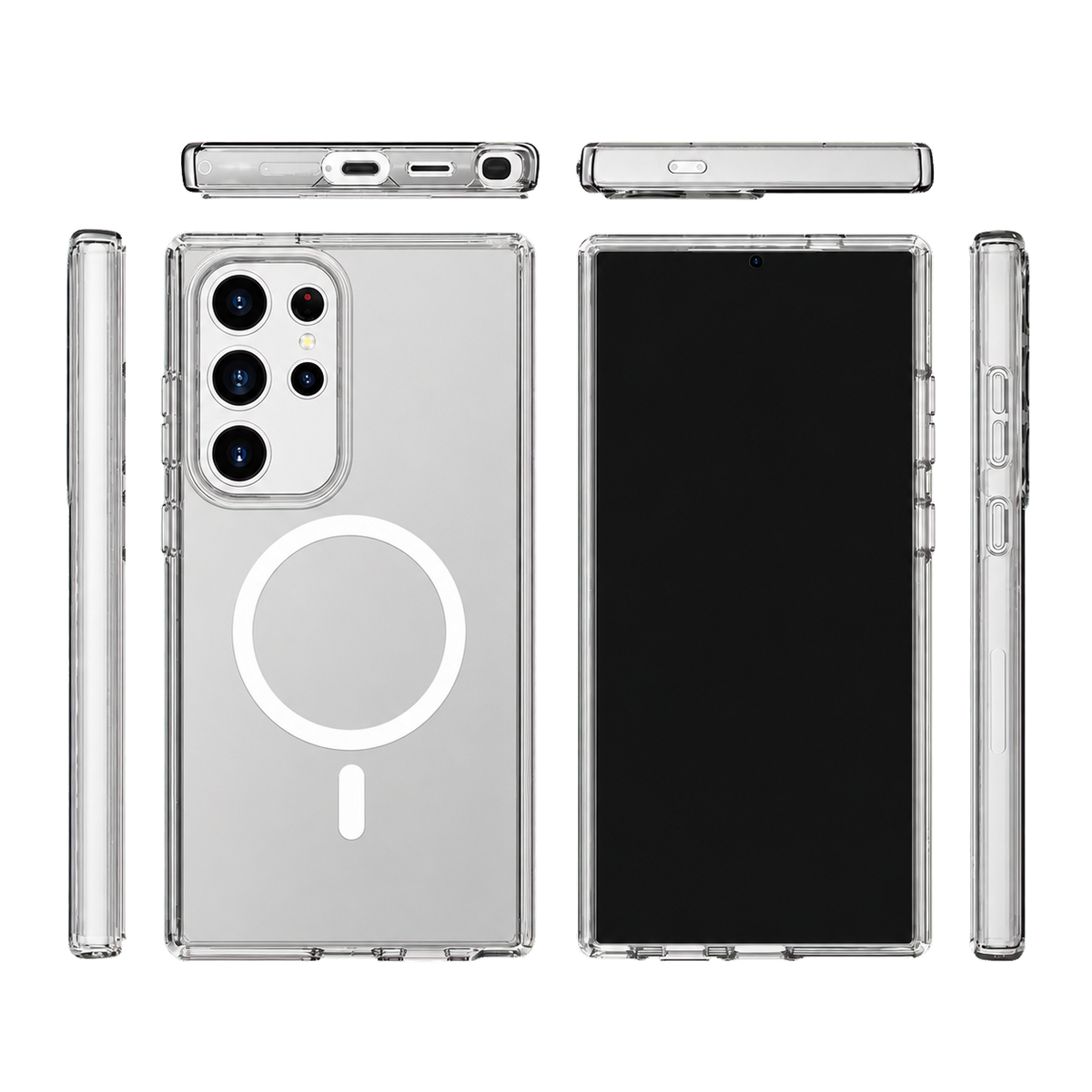 Impact Clear Case for Galaxy S26 Ultra — six-view product overview