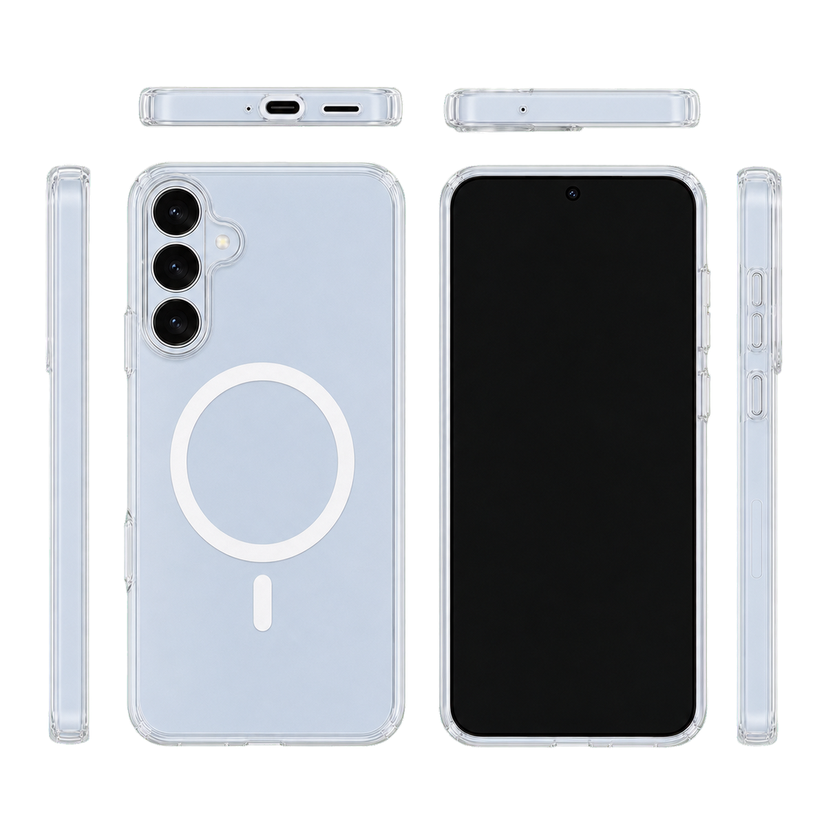 Impact Clear Case for Galaxy S26+ — six-view product overview
