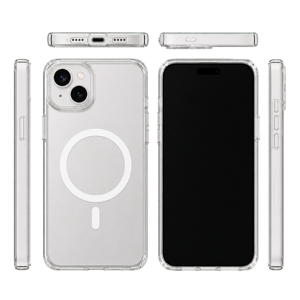 Impact Clear Case for iPhone 15 Plus — six-view product overview