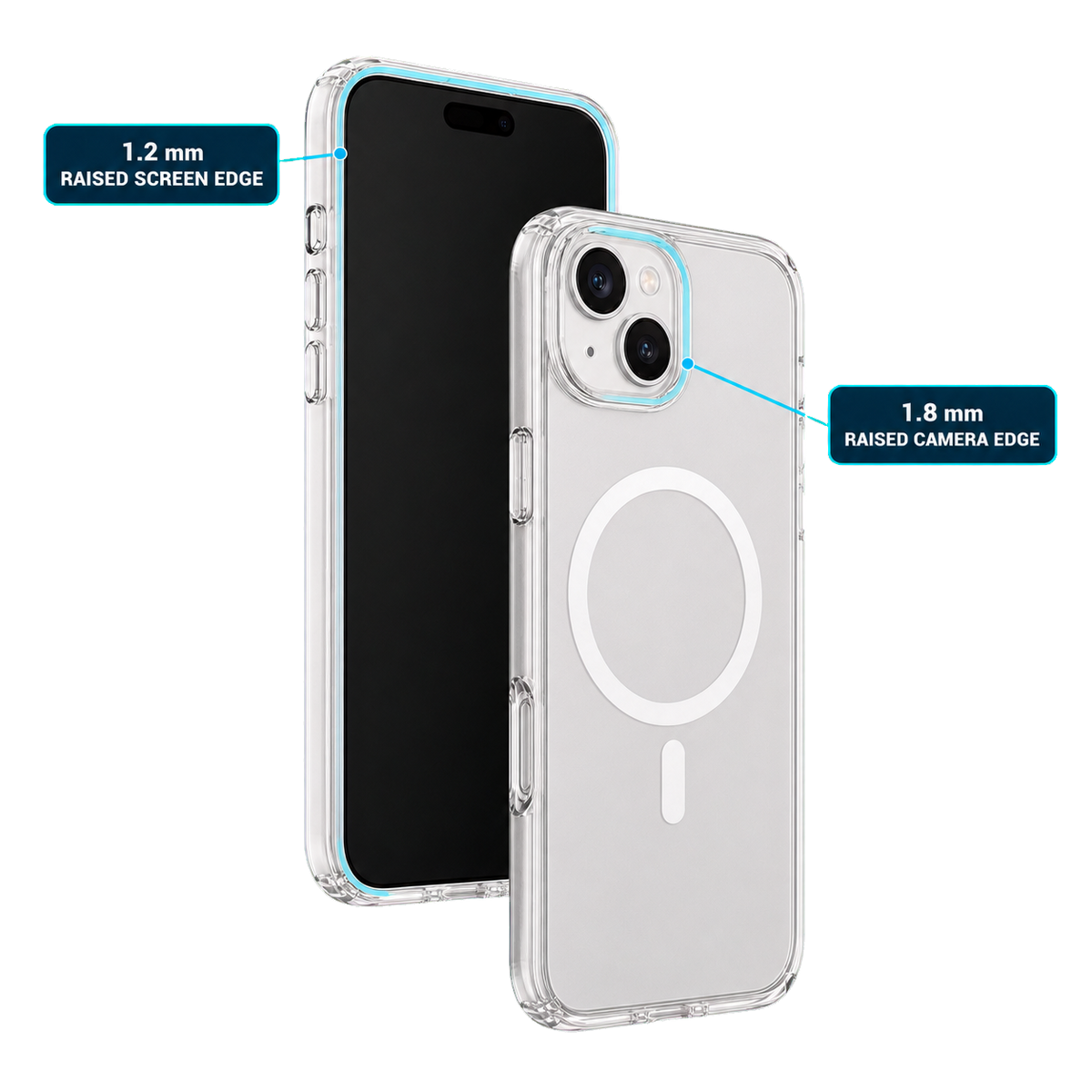 Impact Clear Case for iPhone 15 Plus — raised screen and camera edge protection