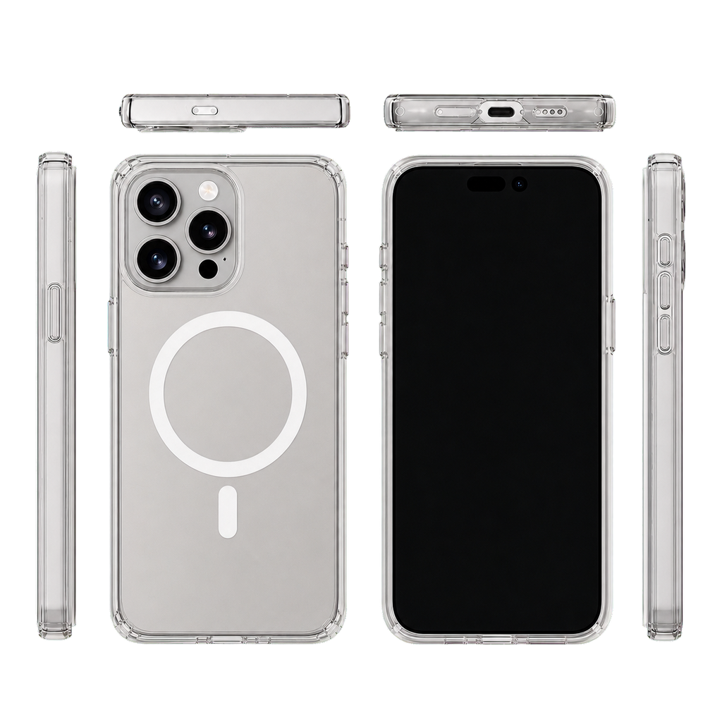 Impact Clear Case for iPhone 15 Pro Max — six-view product overview