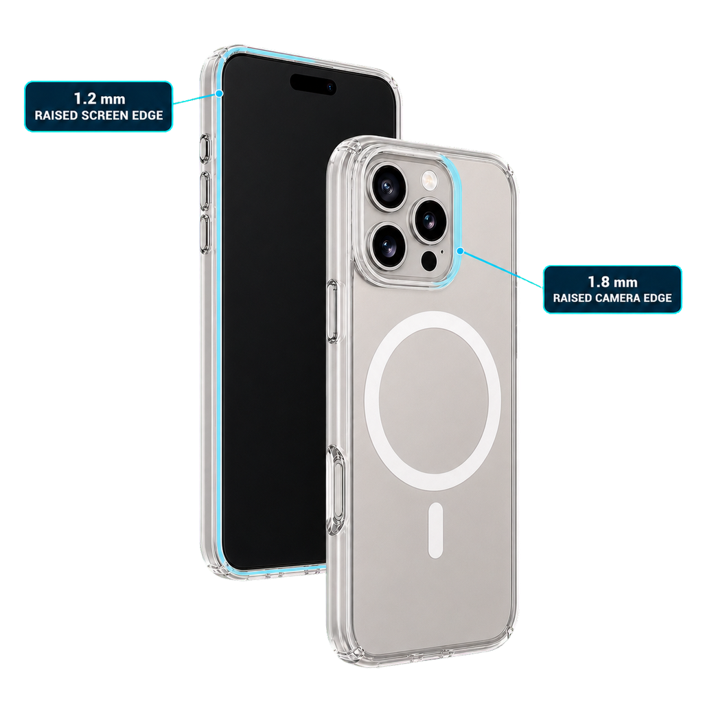 Impact Clear Case for iPhone 15 Pro Max — raised screen and camera edge protection