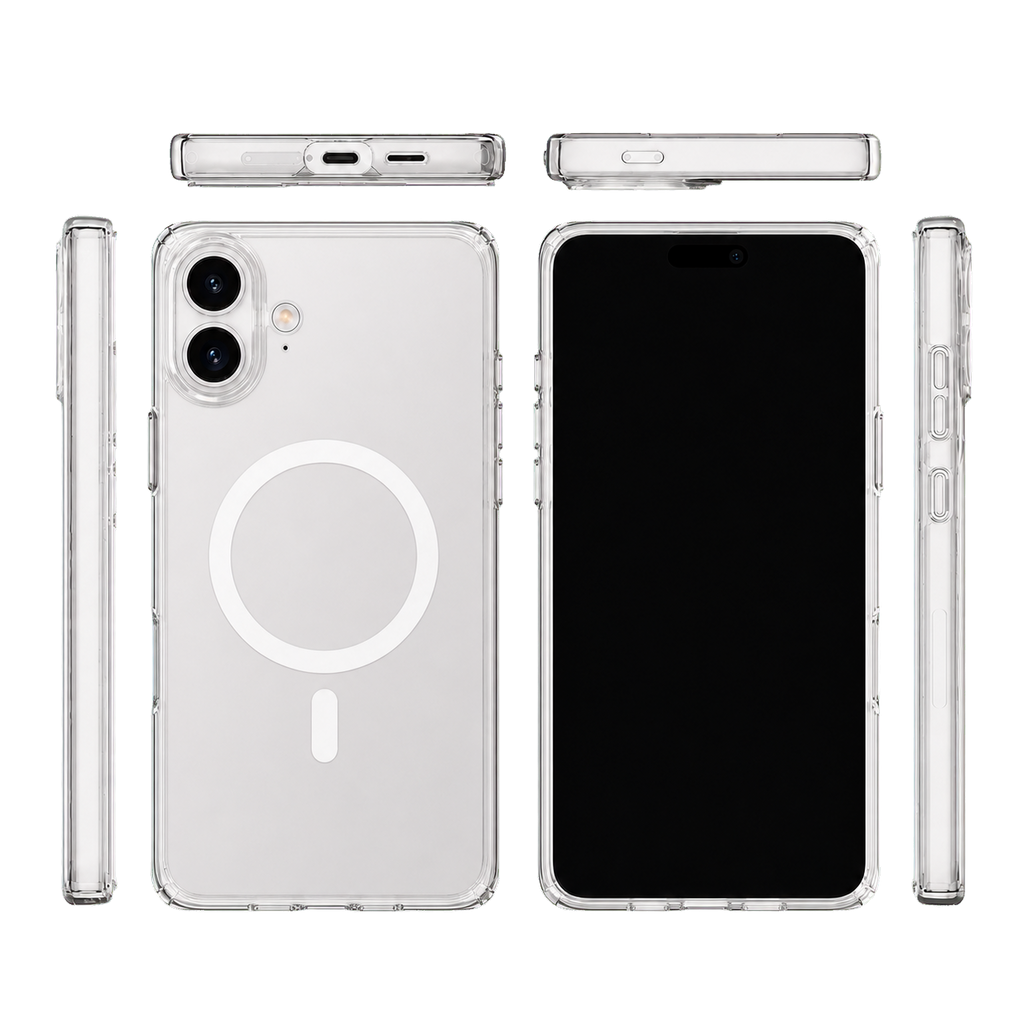 Impact Clear Case for iPhone 17 — six-view product overview