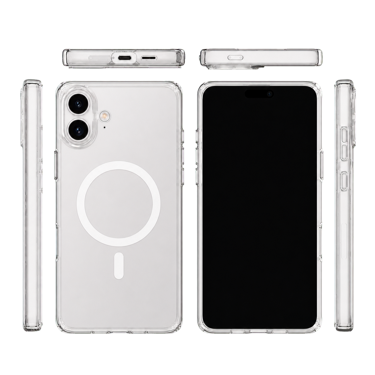 Impact Clear Case for iPhone 17 — six-view product overview