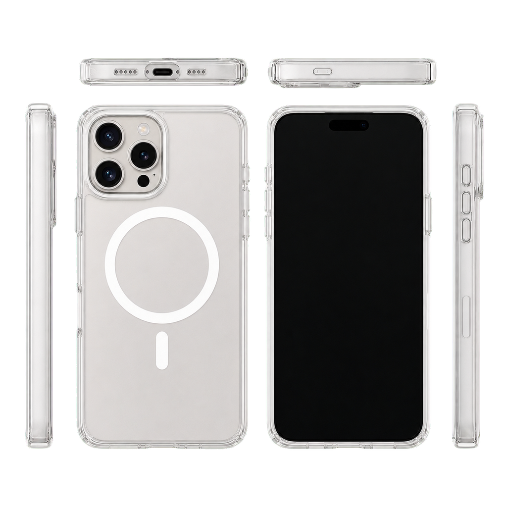Impact Clear Case for iPhone 16 Pro Max — six-view product overview