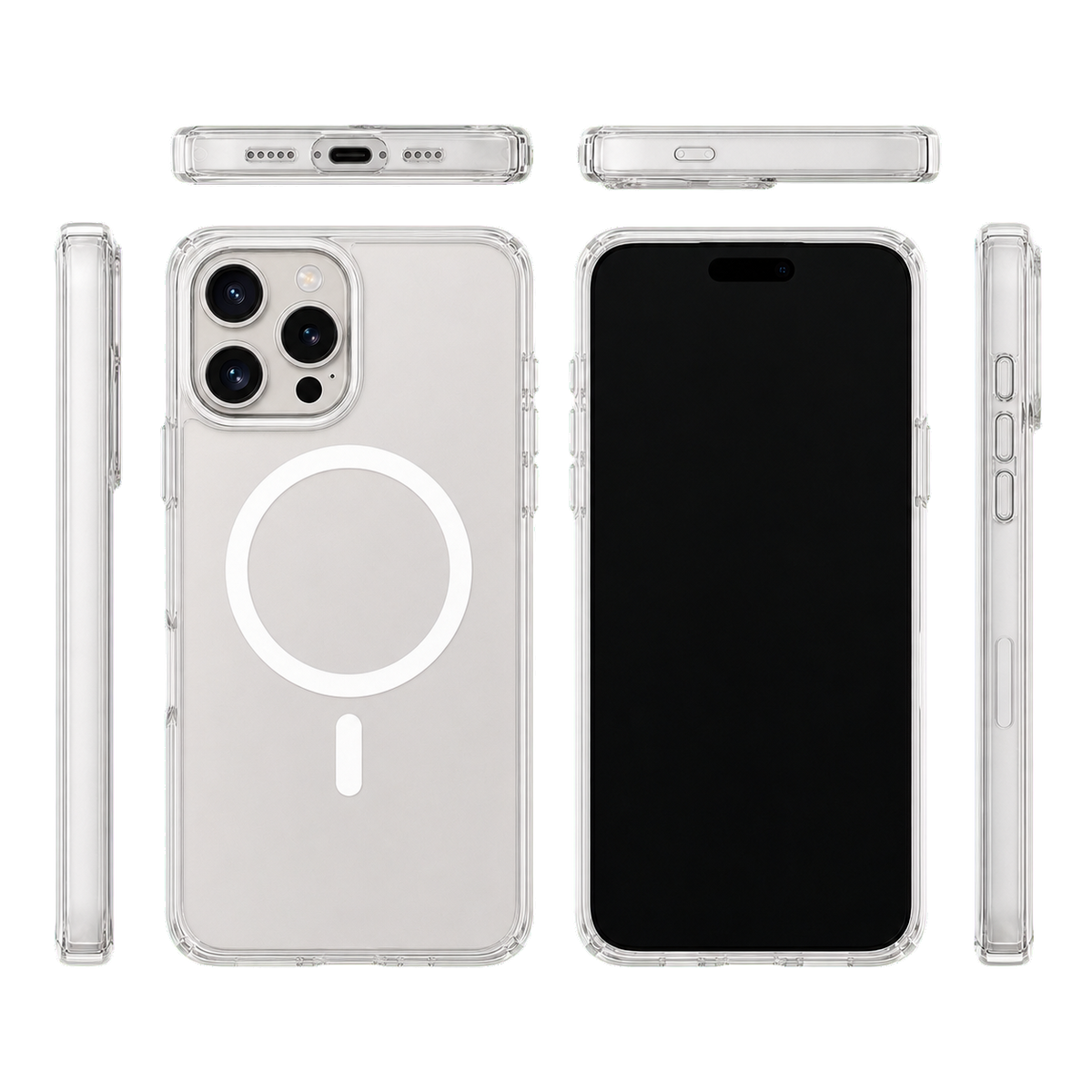Impact Clear Case for iPhone 16 Pro Max — six-view product overview