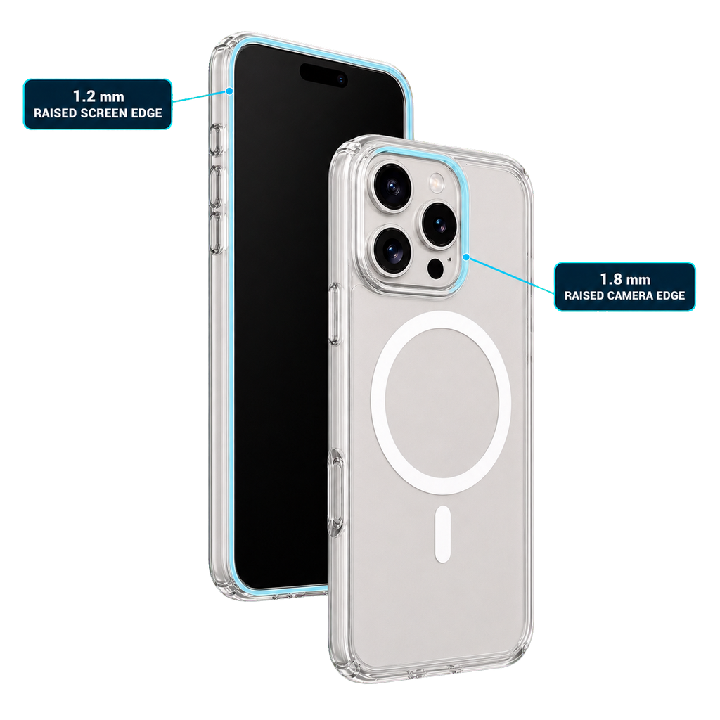Impact Clear Case for iPhone 16 Pro Max — raised screen and camera edge protection