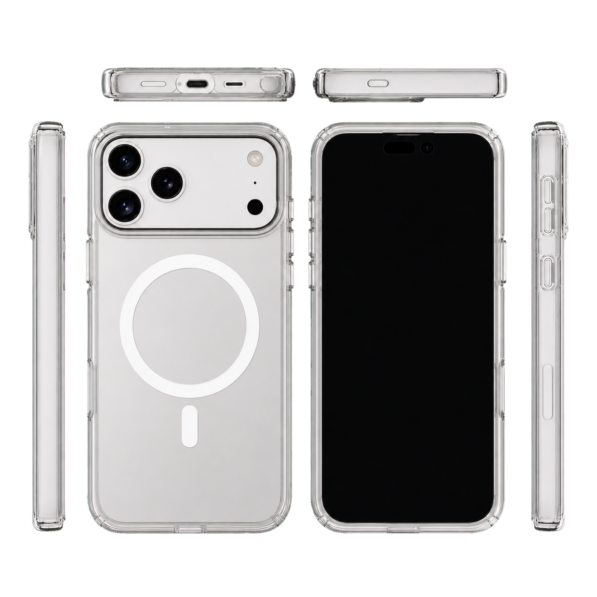 Impact Clear Case for iPhone 17 Pro Max — six-view product overview