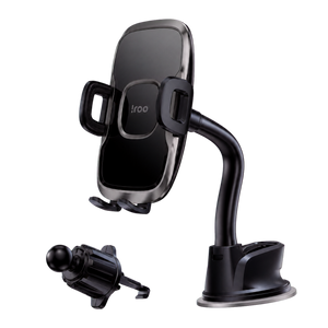 iRoo R10X MaxGrip 2-in-1 Car Phone Mount – Windscreen & Air Vent