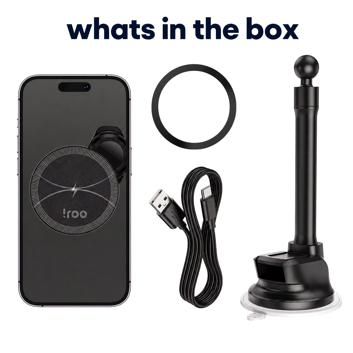 iRoo RW3 15W Wireless Charging 2-in-1 MagSafe Car Mount – product image 3