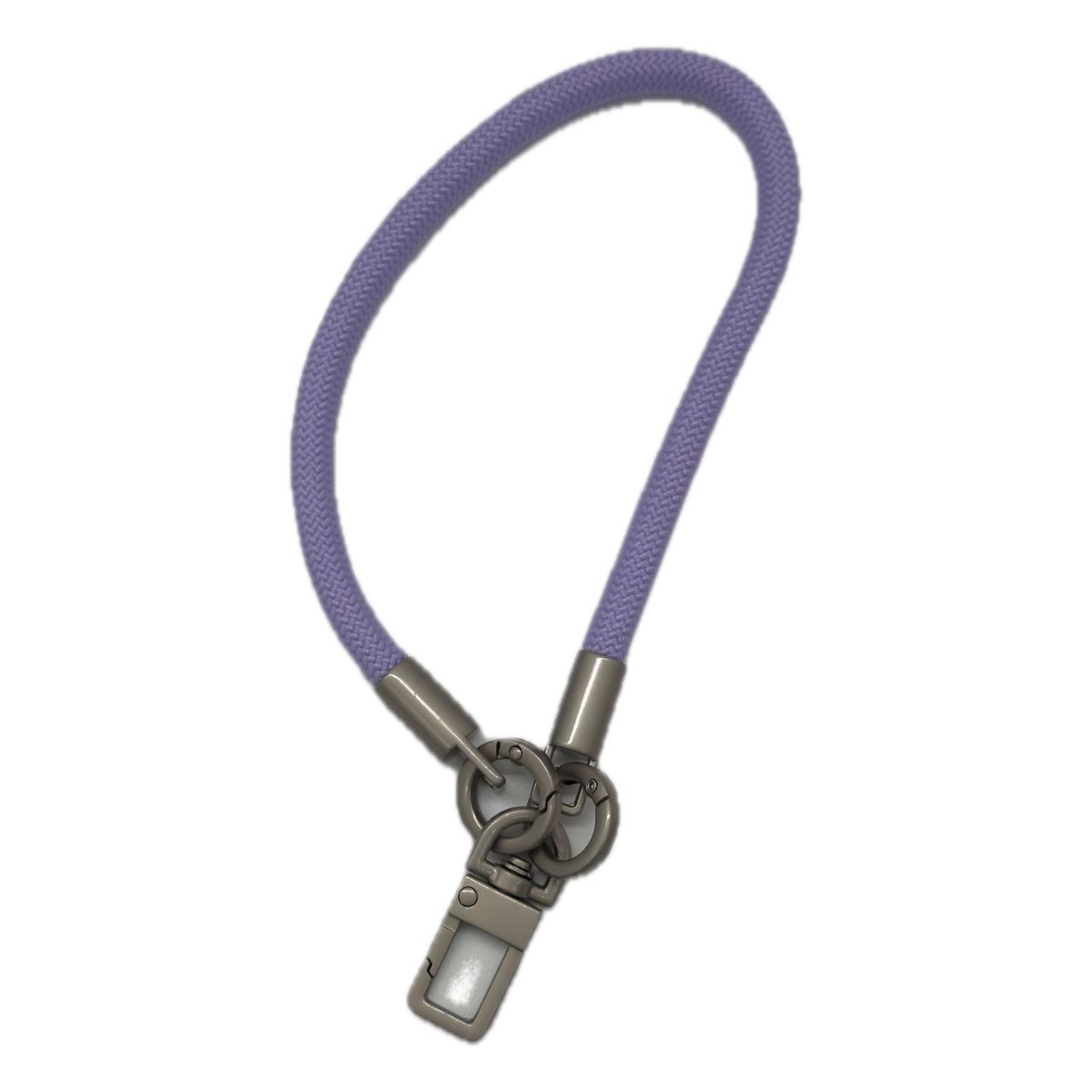 Lavender rope phone wrist strap with metal clasp