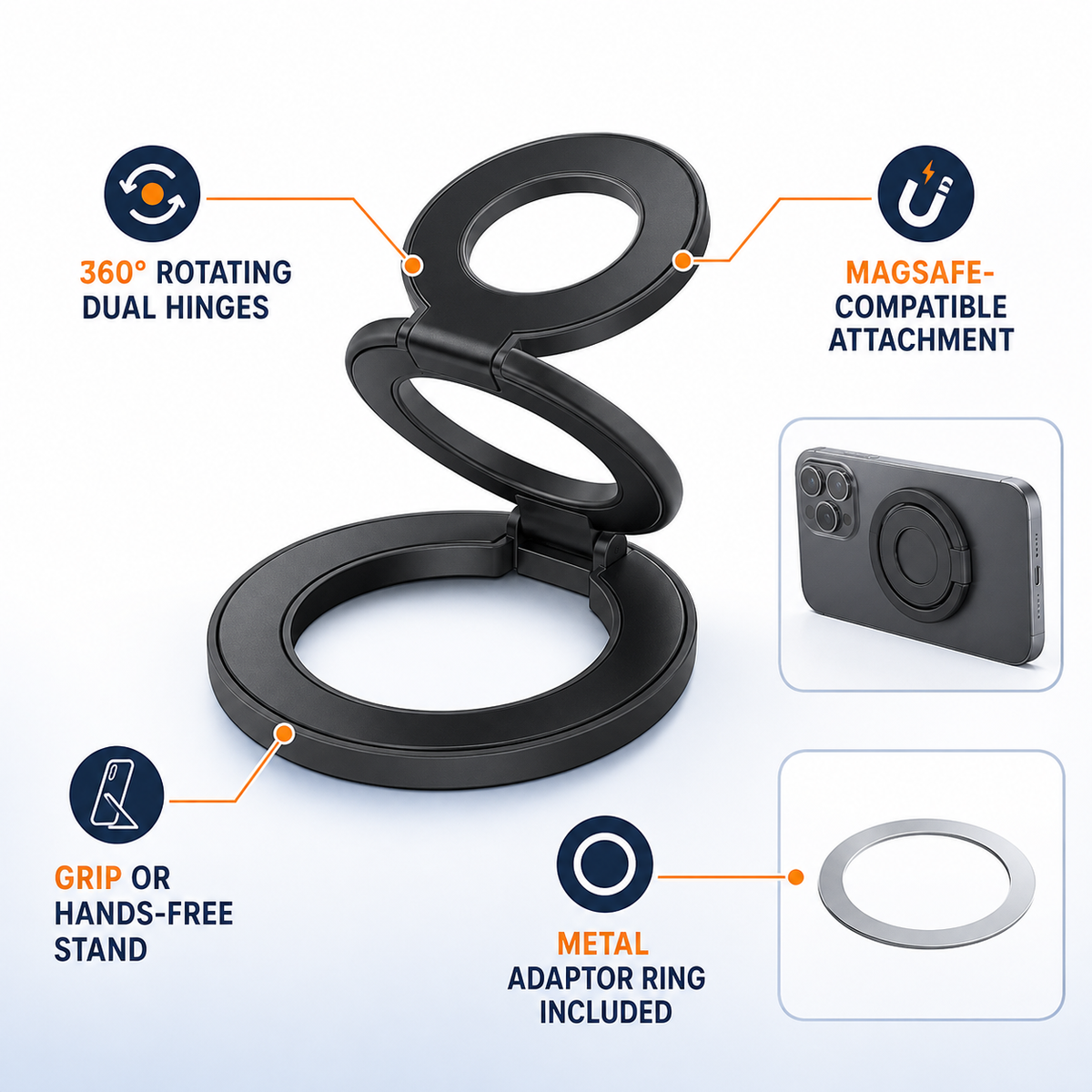 MaxGuard MG03 dual magnetic ring stand feature overview