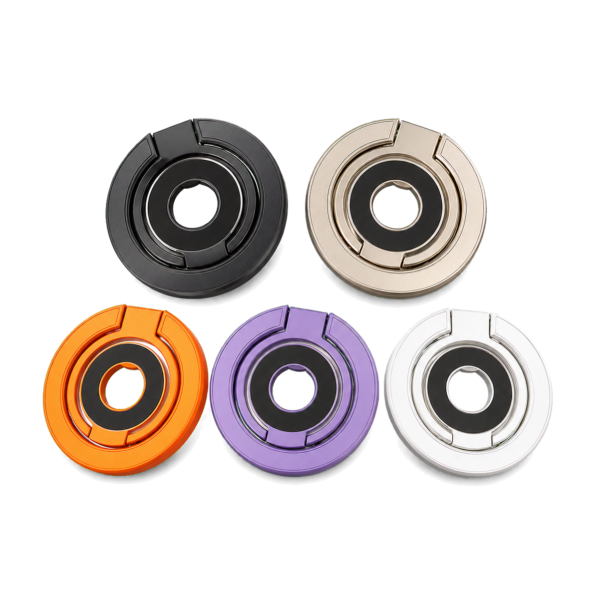 MaxGuard MG03 MagFit Dual Magnetic Ring Stand in Black, Gold, Orange, Purple and White